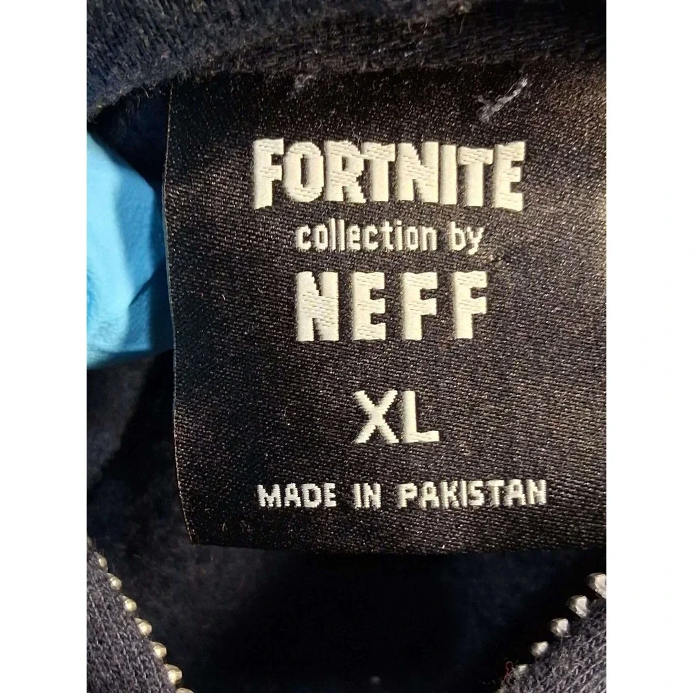 Fortnite Collection by NEFF Navy Zip Up Hoodie Sweatshirt Mens XL Banana Graphic